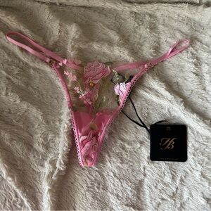 Honey Birdette Pink Floral Lace Women's Thong